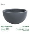 GloboStar® Artificial Garden BALTIMORE 20697 Διακοσμητικό Πολυεστερικό Τσιμεντένιο Κασπώ Γλάστρα - Flower Pot Γκρι Φ61 x Υ30cm